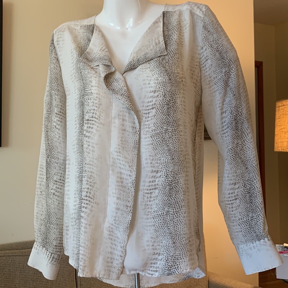 90’s KENAR PYTHON SNAKEPRINT HI-LOW BLOUSE - Picture 7 of 12